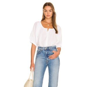 Puffsleeve Blouse in White (SUNDRY) NWT